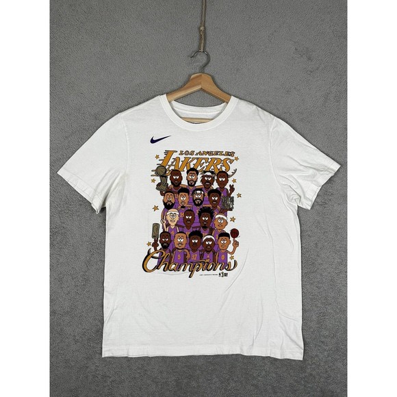 Nike Other - Nike Los Angeles Lakers T-Shirt Mens L 2020 NBA Finals Champions Cartoons